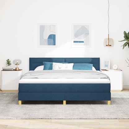 Letto a molle con cuscino con testiera Blu 180 x 200 cm Tessuto | homemem39