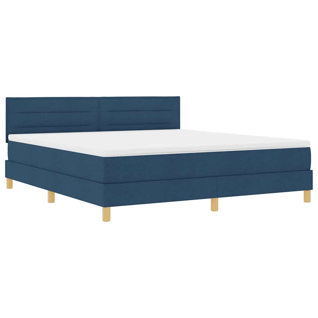 Letto a molle con cuscino con testiera Blu 180 x 200 cm Tessuto | homemem39