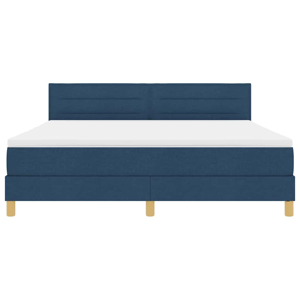 Letto a molle con cuscino con testiera Blu 180 x 200 cm Tessuto | homemem39