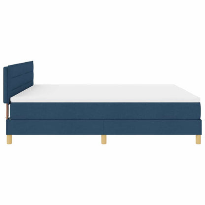 Letto a molle con cuscino con testiera Blu 180 x 200 cm Tessuto | homemem39