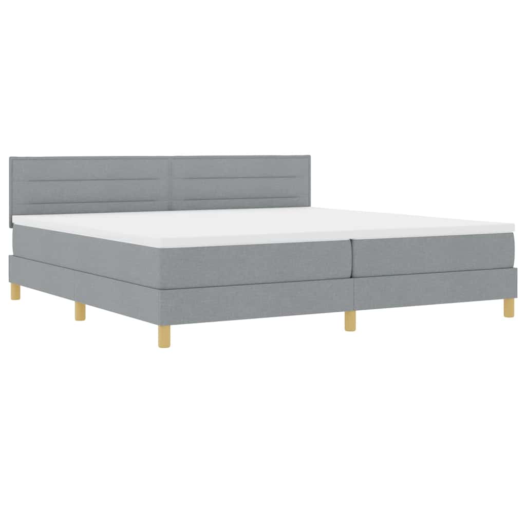 Letto a molle con cuscino Grigio chiaro 200 x 200 cm Tessuto