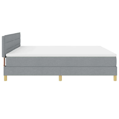 Letto a molle con cuscino Grigio chiaro 200 x 200 cm Tessuto | homemem39