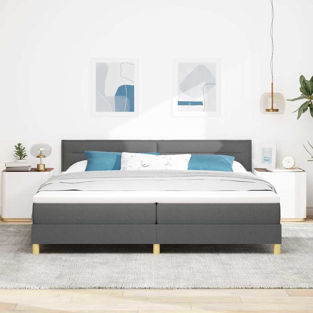 Letto box spring con materasso Grigio scuro 200 x 200 cm