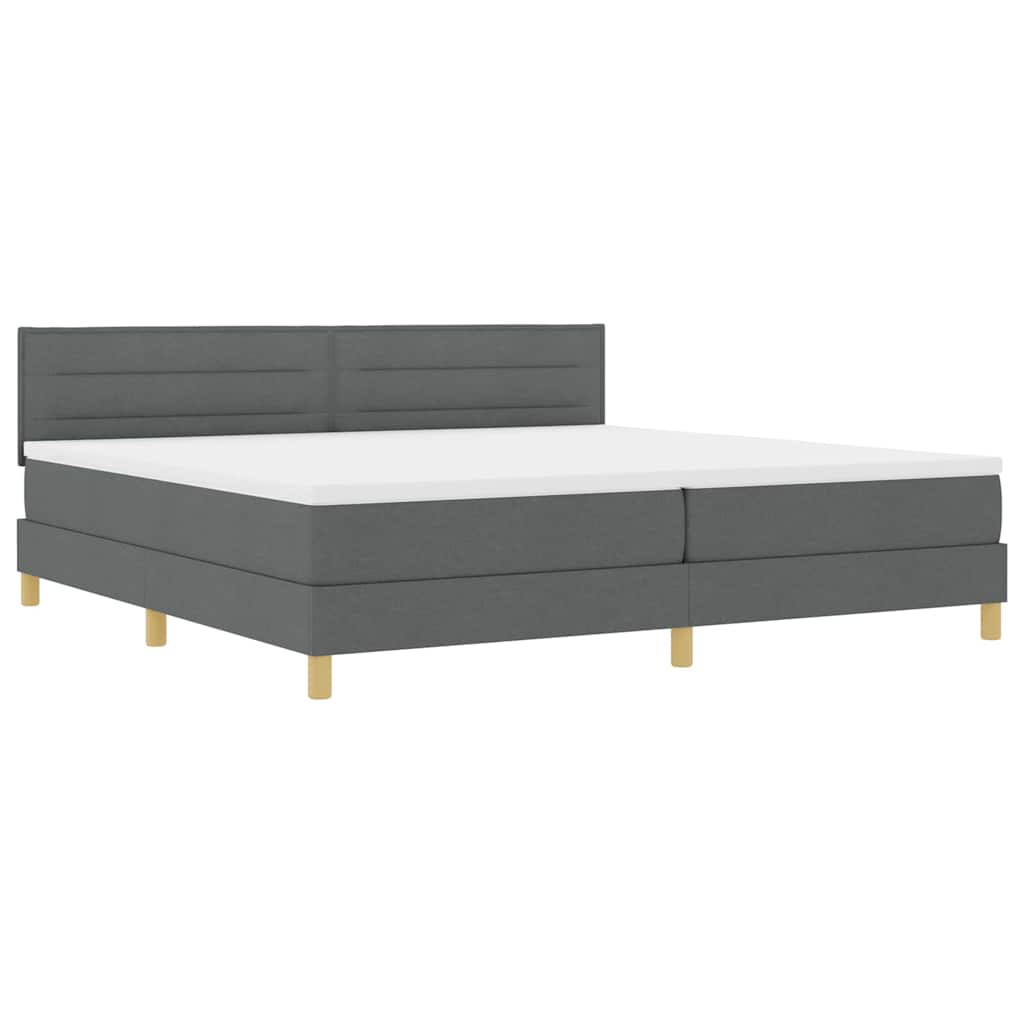Letto box spring con materasso Grigio scuro 200 x 200 cm