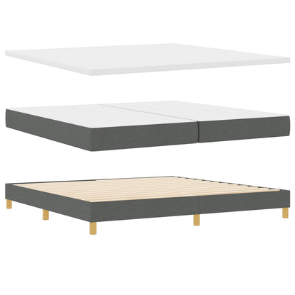Letto a molle con cuscino Grigio scuro 200 x 200 cm Tessuto | homemem39