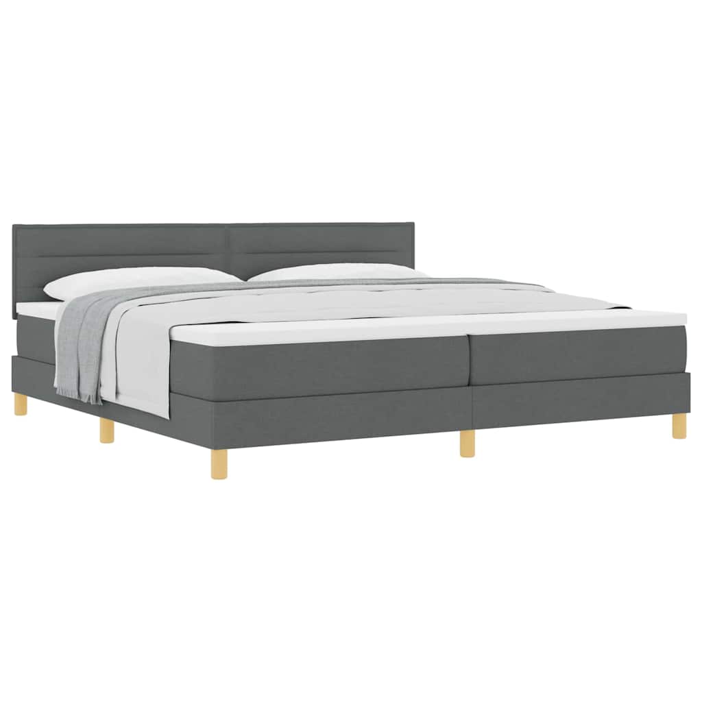 Letto box spring con materasso Grigio scuro 200 x 200 cm