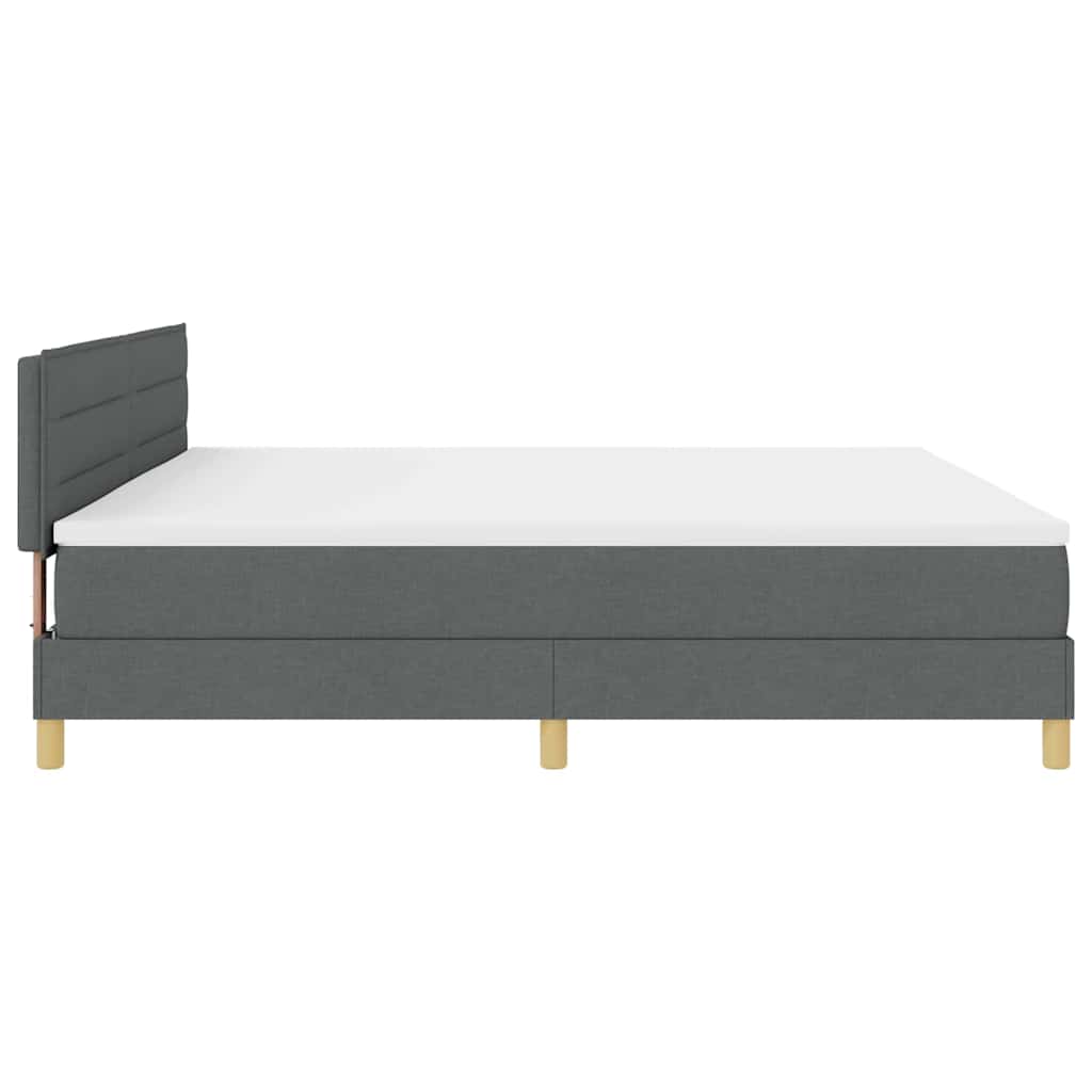 Letto box spring con materasso Grigio scuro 200 x 200 cm