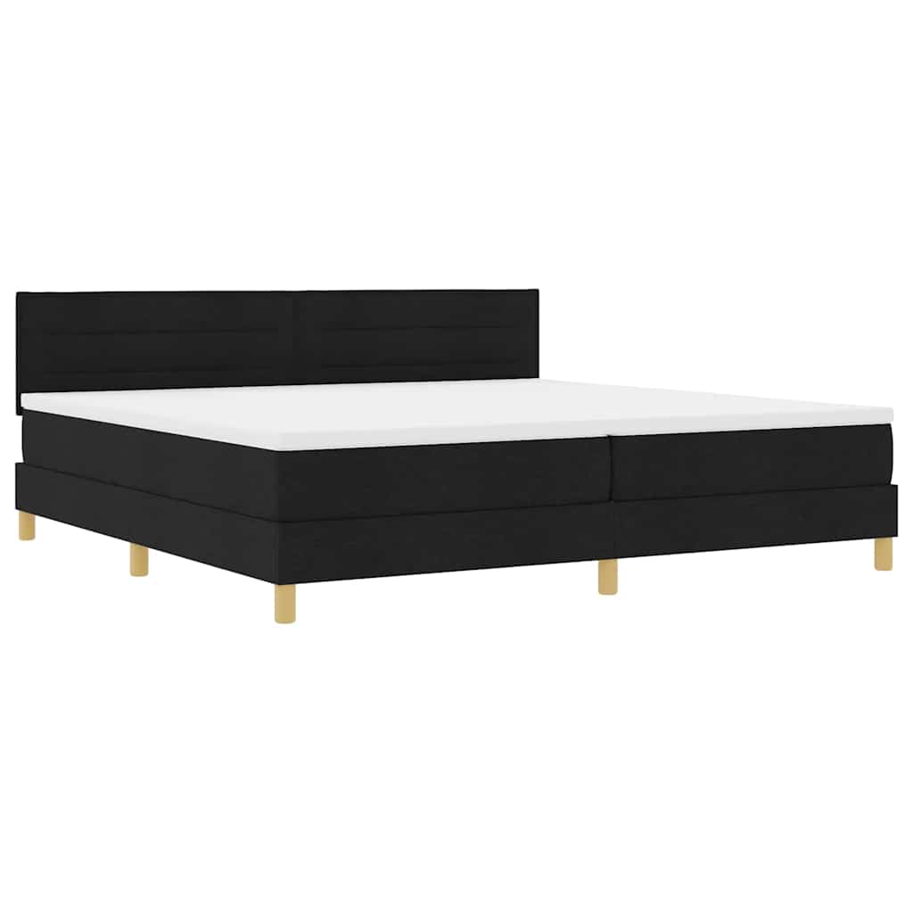 Letto a molle con cuscino Nero 200 x 200 cm Tessuto | homemem39
