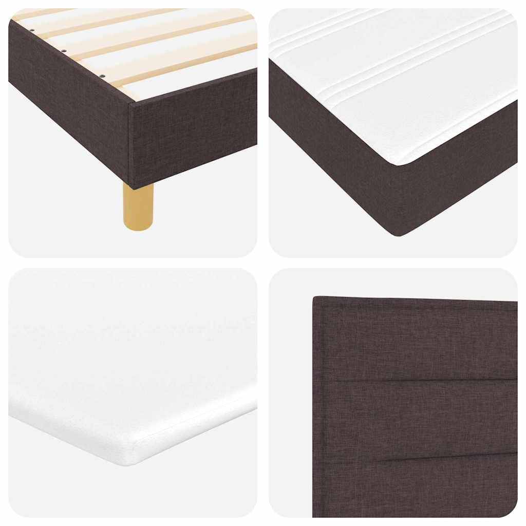 Letto a molle con cuscino Marrone Scuro 200 x 200 cm Tessuto | homemem39