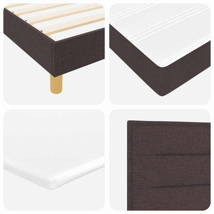 Letto a molle con cuscino Marrone Scuro 200 x 200 cm Tessuto | homemem39