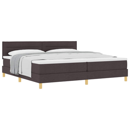 Letto a molle con cuscino Marrone Scuro 200 x 200 cm Tessuto | homemem39