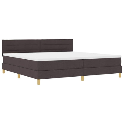 Letto a molle con cuscino Marrone Scuro 200 x 200 cm Tessuto | homemem39