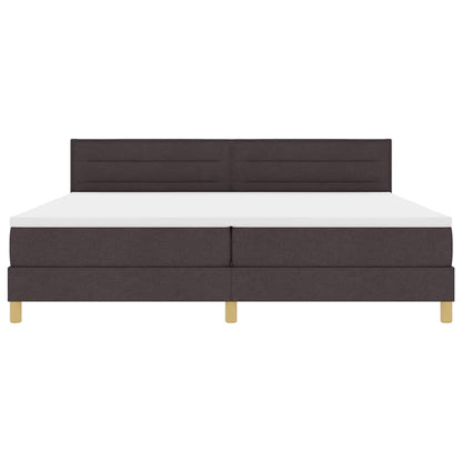 Letto a molle con cuscino Marrone Scuro 200 x 200 cm Tessuto | homemem39