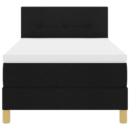Letto a molle con cuscino con testiera Nero 80 x 200 cm Tessuto | homemem39