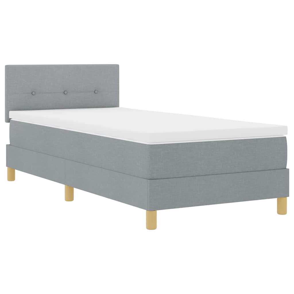 Letto a molle con cuscino Grigio chiaro 90 x 190 cm Tessuto | homemem39