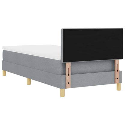 Letto a molle con cuscino Grigio chiaro 90 x 190 cm Tessuto | homemem39