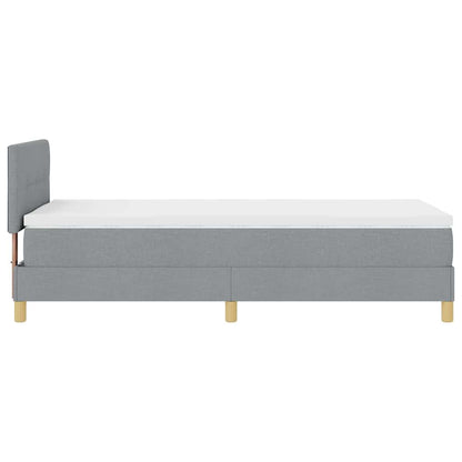 Letto a molle con cuscino Grigio chiaro 90 x 190 cm Tessuto | homemem39