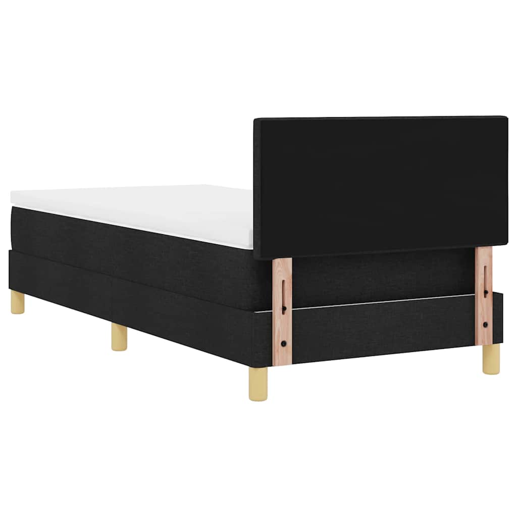 Letto box spring con materasso Nero 90 x 190 cm Tessuto
