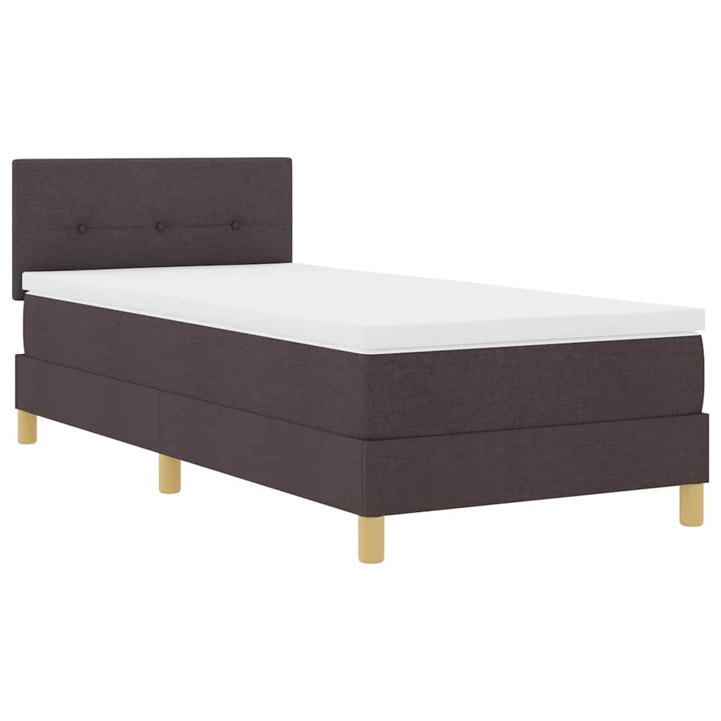 Letto a molle con cuscino Marrone Scuro 90 x 190 cm Tessuto | homemem39