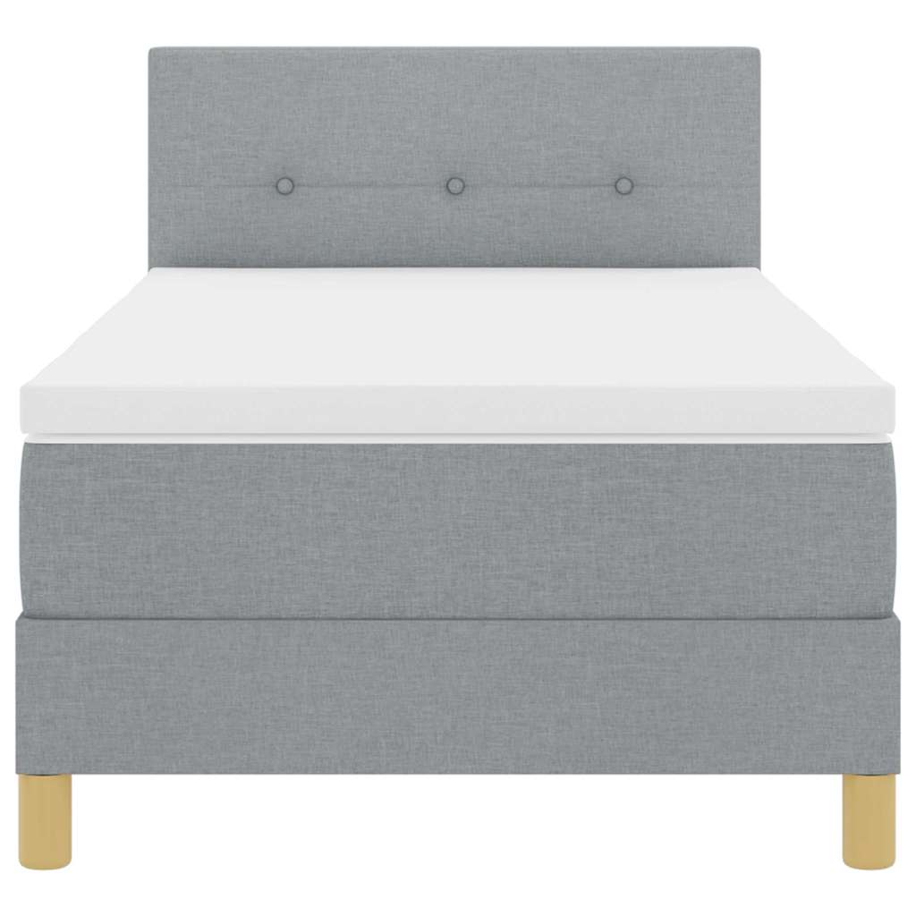 Letto a molle con cuscino Grigio chiaro 90 x 200 cm Tessuto | homemem39