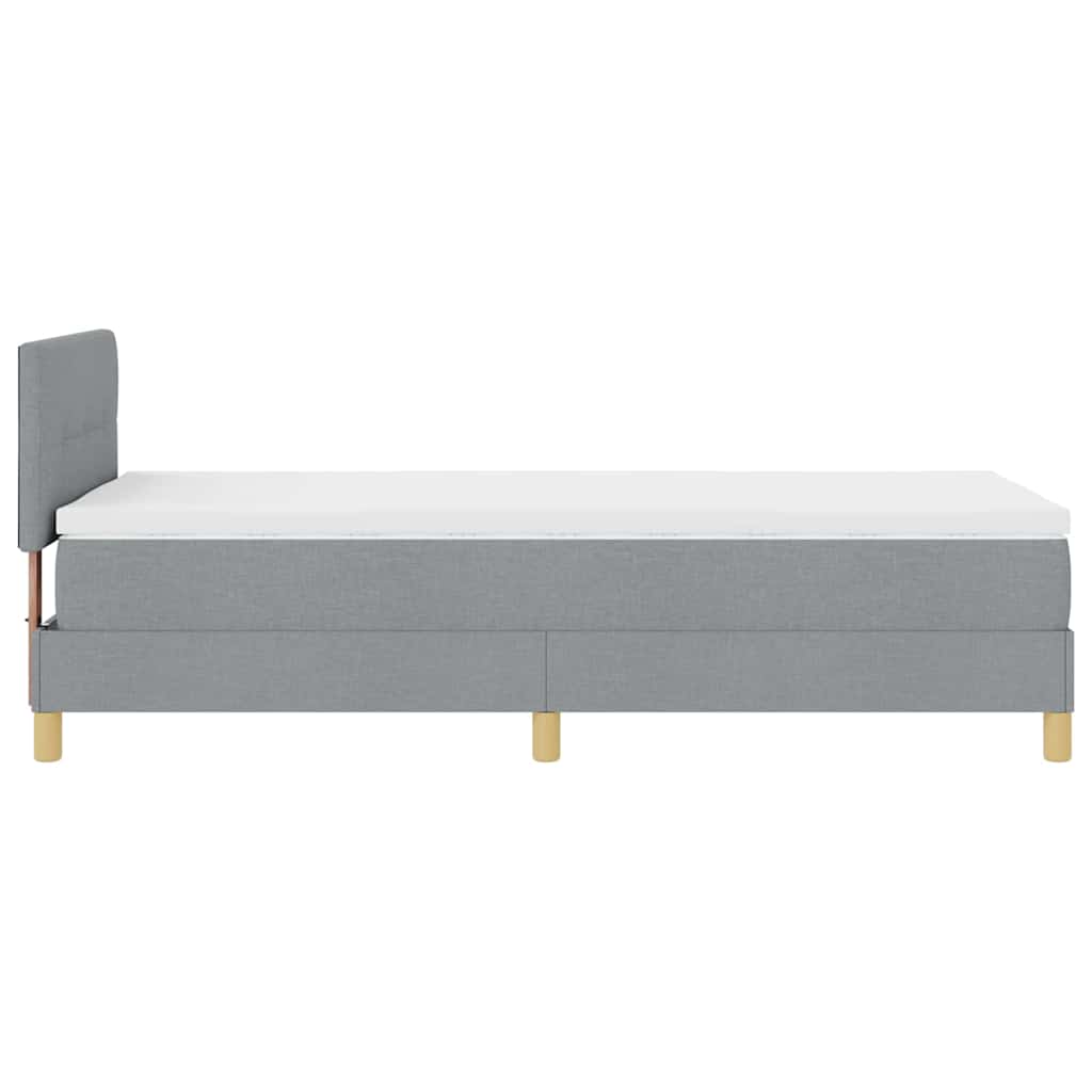 Letto a molle con cuscino Grigio chiaro 90 x 200 cm Tessuto | homemem39