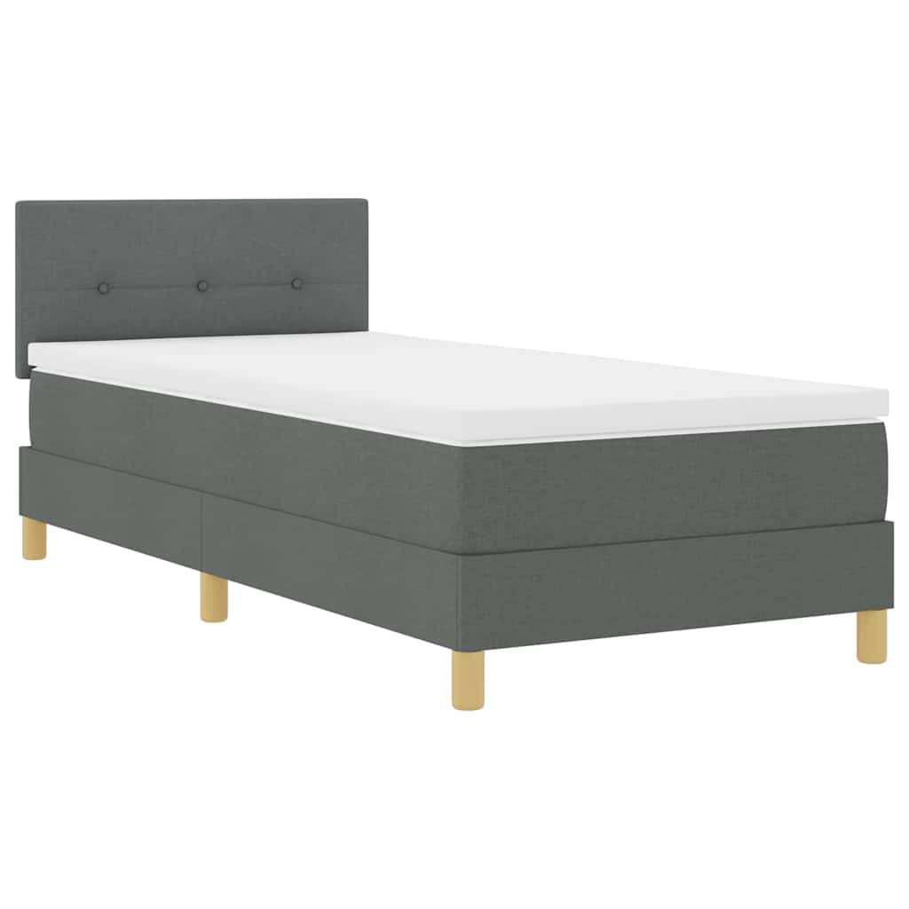 Letto a molle con materasso Grigio scuro 90 x 200 cm Tessuto