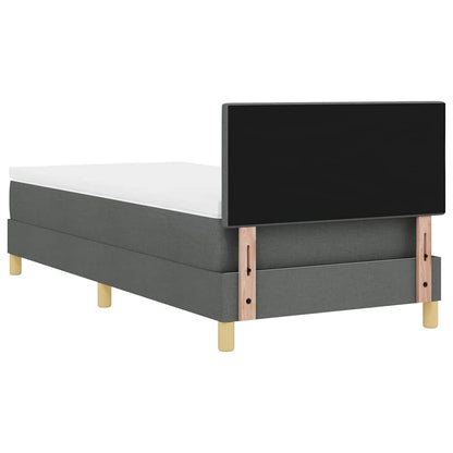 Letto box spring con materasso Grigio scuro 90 x 200 cm Tessuto