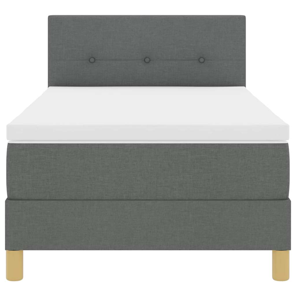 Letto box spring con materasso Grigio scuro 90 x 200 cm Tessuto