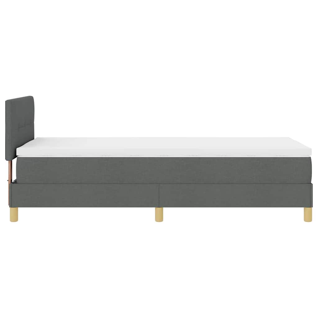 Letto box spring con materasso Grigio scuro 90 x 200 cm Tessuto