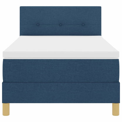 Letto a molle con cuscino con testiera Blu 90 x 200 cm Tessuto | homemem39