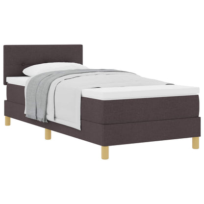 Letto a molle con cuscino Marrone Scuro 100 x 200 cm Tessuto | homemem39