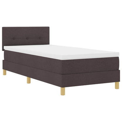 Letto box spring con materasso Marrone scuro 100 x 200 cm