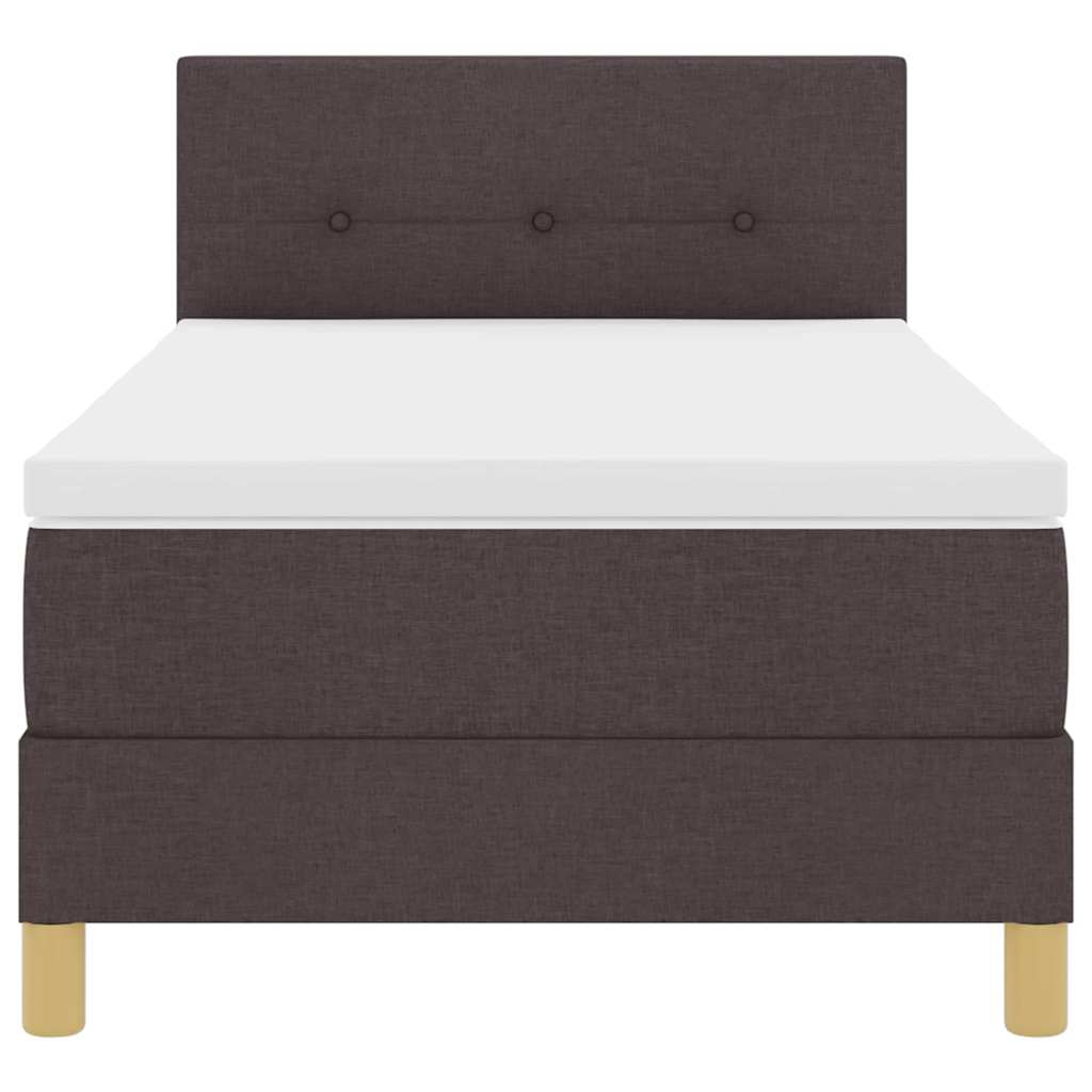Letto box spring con materasso Marrone scuro 100 x 200 cm