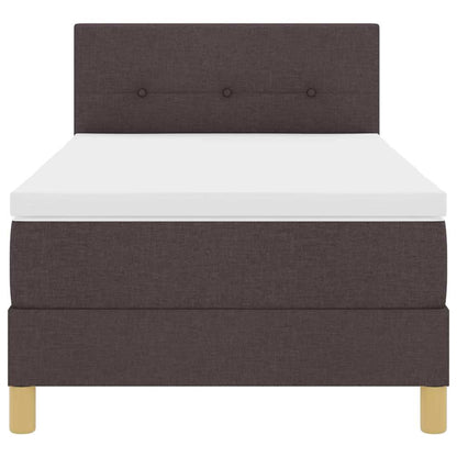 Letto box spring con materasso Marrone scuro 100 x 200 cm