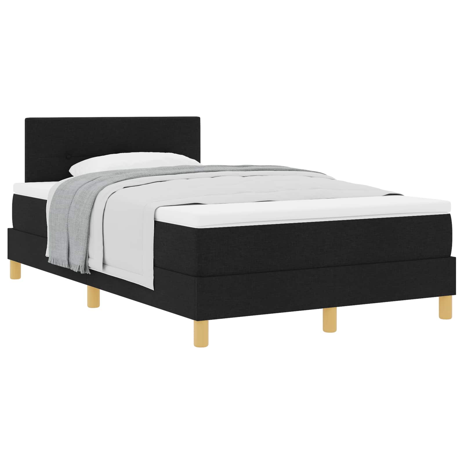 Letto a molle con cuscino Nero 120 x 190 cm Tessuto | homemem39
