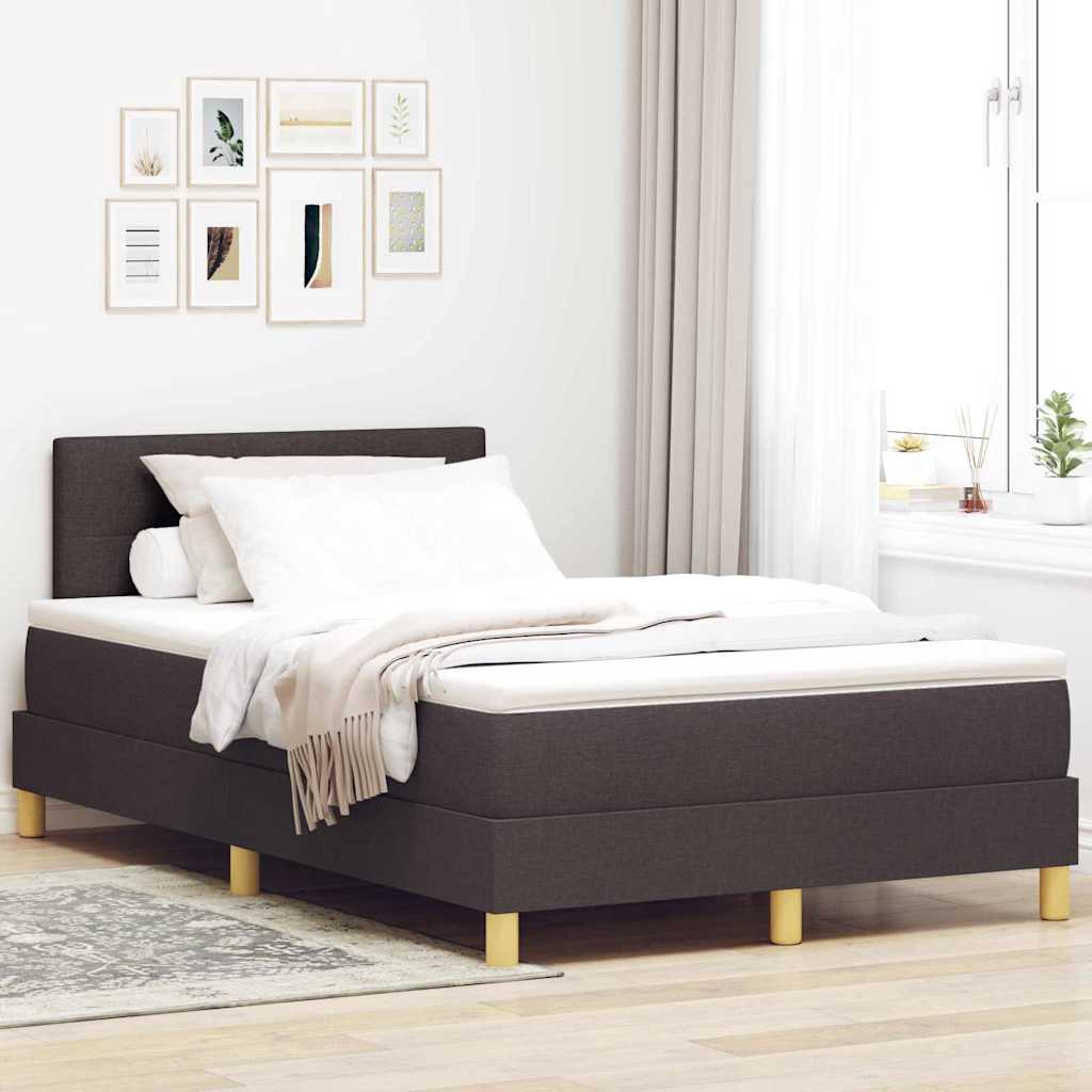 Letto a molle con cuscino Marrone Scuro 120 x 190 cm Tessuto | homemem39