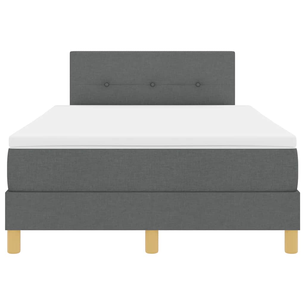 Letto a molle con materasso Grigio scuro 120 x 200 cm Tessuto