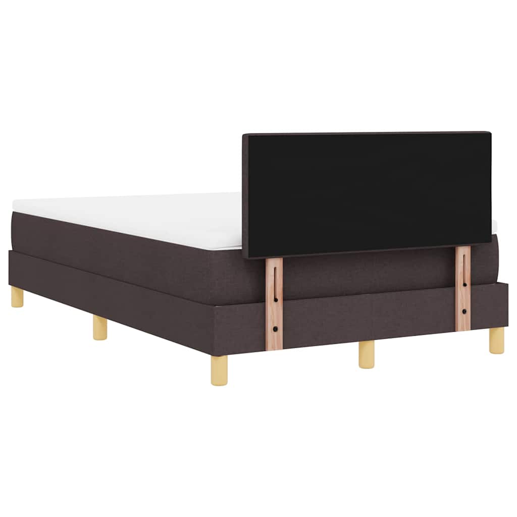 Letto box spring con materasso Marrone scuro 120 x 200 cm