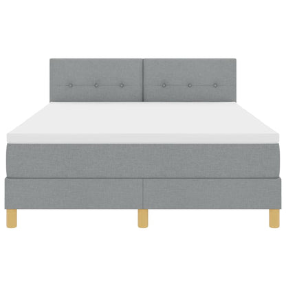 Letto a molle con cuscino Grigio chiaro 140 x 190 cm Tessuto | homemem39