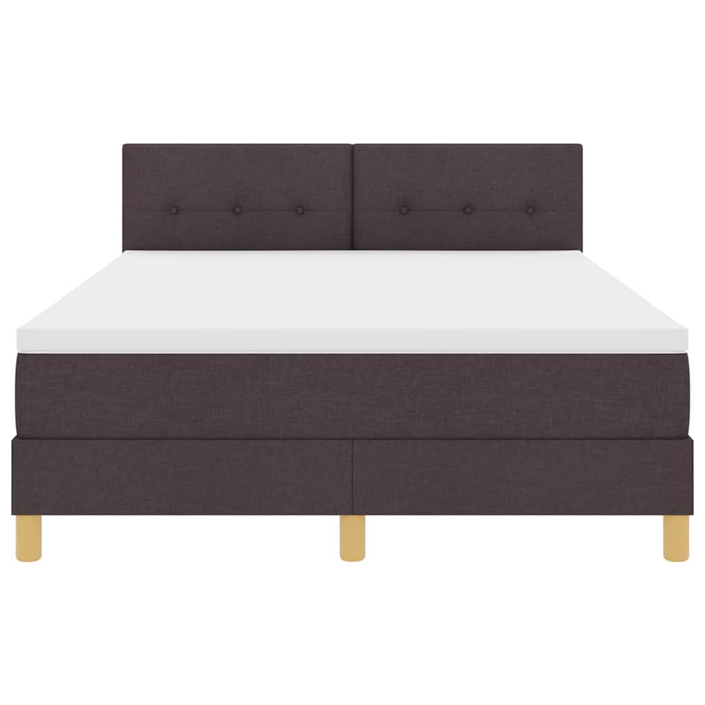Letto a molle con cuscino Marrone Scuro 140 x 190 cm Tessuto | homemem39