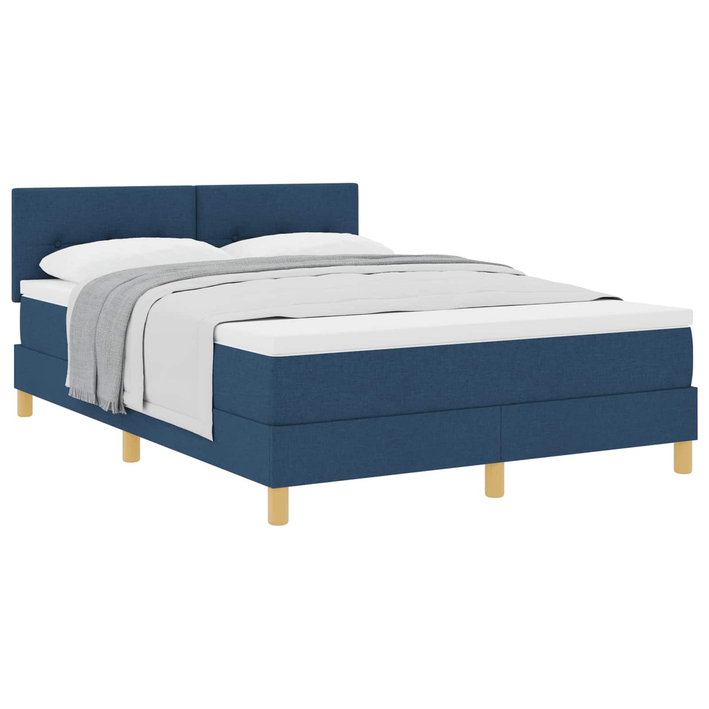 Letto a molle con cuscino con testiera Blu 140 x 190 cm Tessuto | homemem39