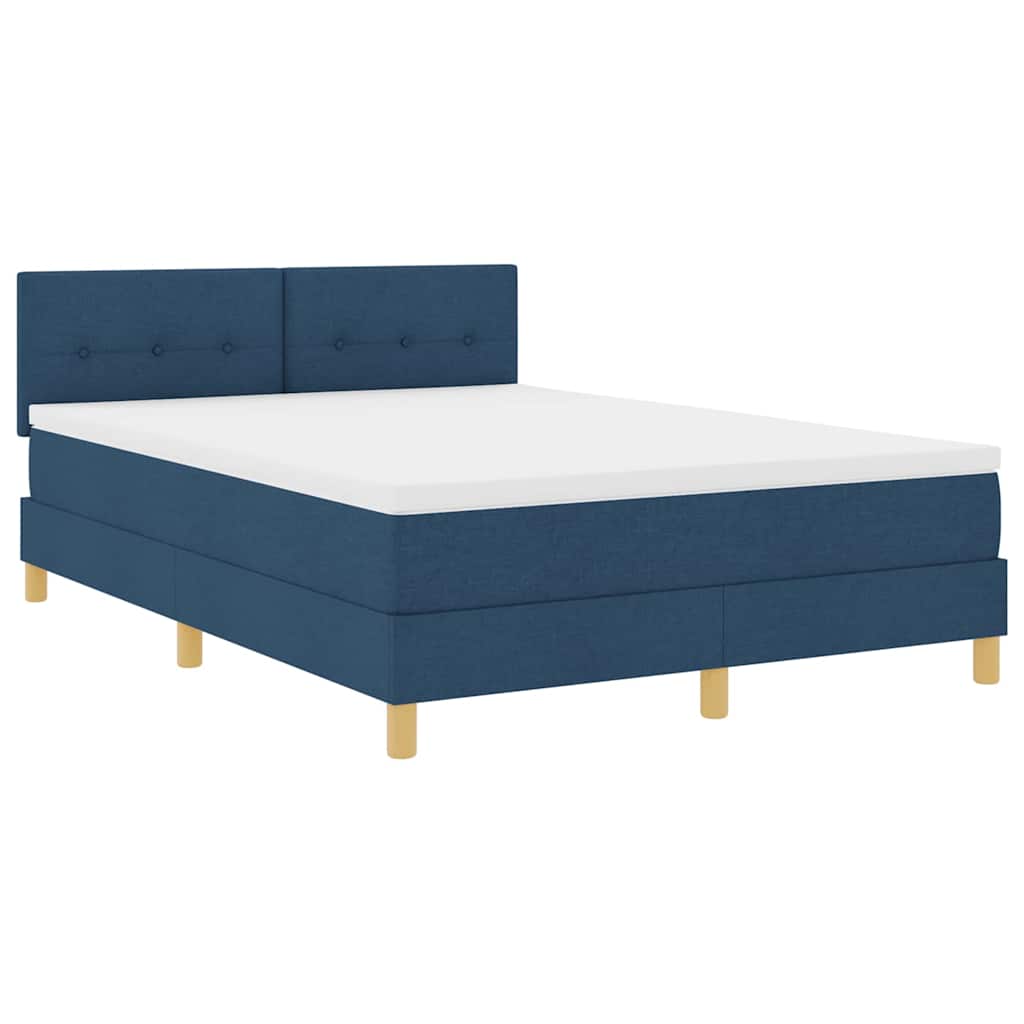 Letto a molle con cuscino con testiera Blu 140 x 190 cm Tessuto | homemem39