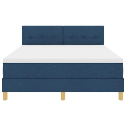 Letto a molle con cuscino con testiera Blu 140 x 190 cm Tessuto | homemem39