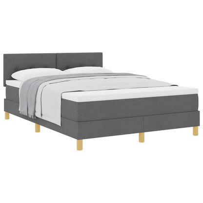Letto a molle con cuscino Grigio scuro 140 x 200 cm Tessuto | homemem39
