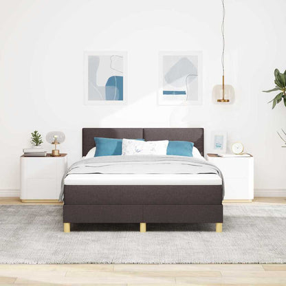 Letto a molle con cuscino Marrone Scuro 140 x 200 cm Tessuto | homemem39