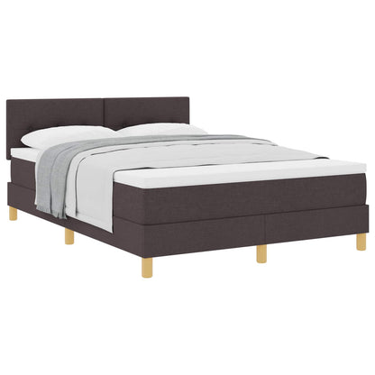 Letto a molle con cuscino Marrone Scuro 140 x 200 cm Tessuto | homemem39