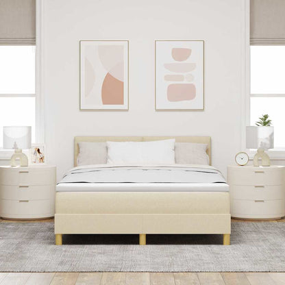 Letto a molle con cuscino Crema 140 x 200 cm Tessuto | homemem39