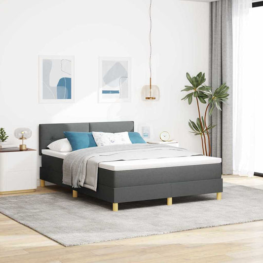 Letto box spring con materasso Grigio scuro 160 x 200 cm