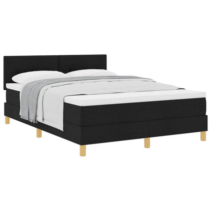 Letto a molle con cuscino Nero 160 x 200 cm Tessuto | homemem39