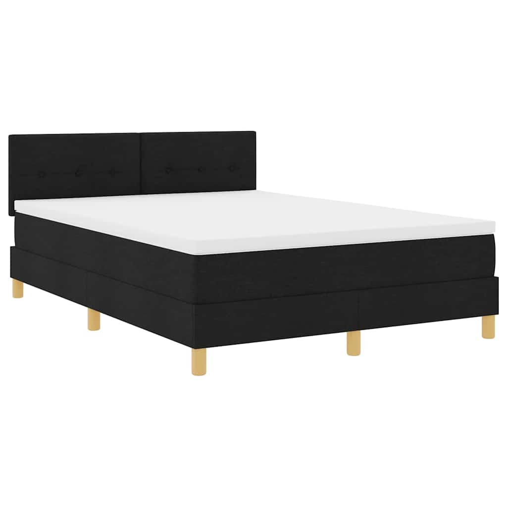 Letto a molle con cuscino Nero 160 x 200 cm Tessuto | homemem39